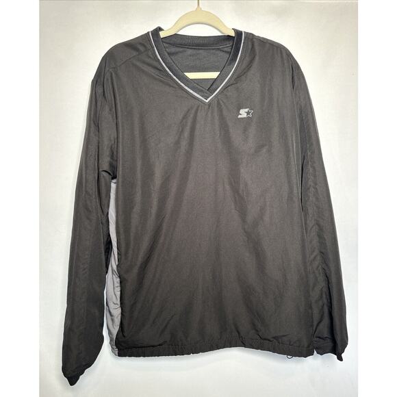 VTG Starter Men’s Black Pullover Nylon Activewear Sweater Size Medium - Picture 1 of 8